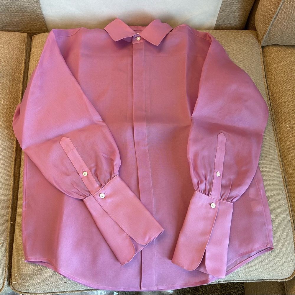 NWT BEST Helsa The Silk Gazar Shirt Ash Rose Pink Quiet Lux - Picture 7 of 12